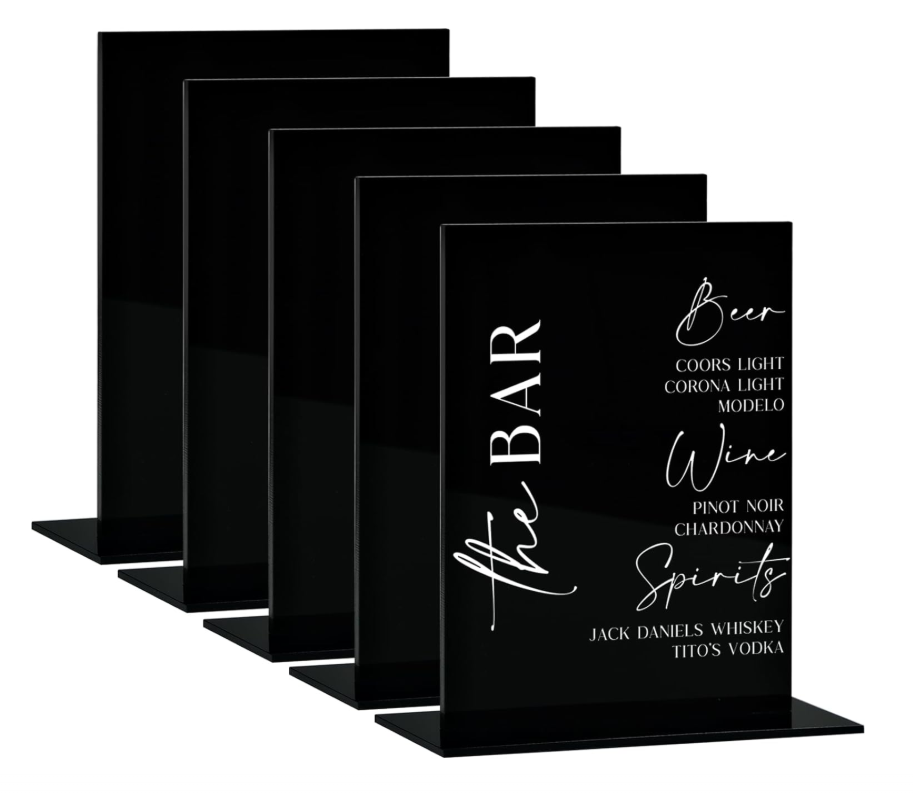 Custom Acrylic Signs Set of 5